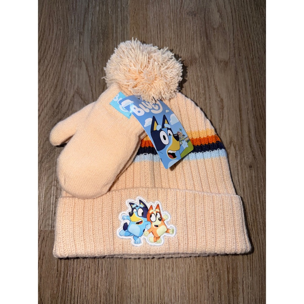 Boys hat and mitten winter set bluey